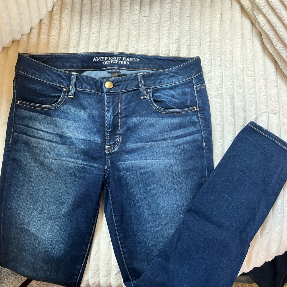 American Eagle Outfitters Women's Dark Blue Skinny Jeans